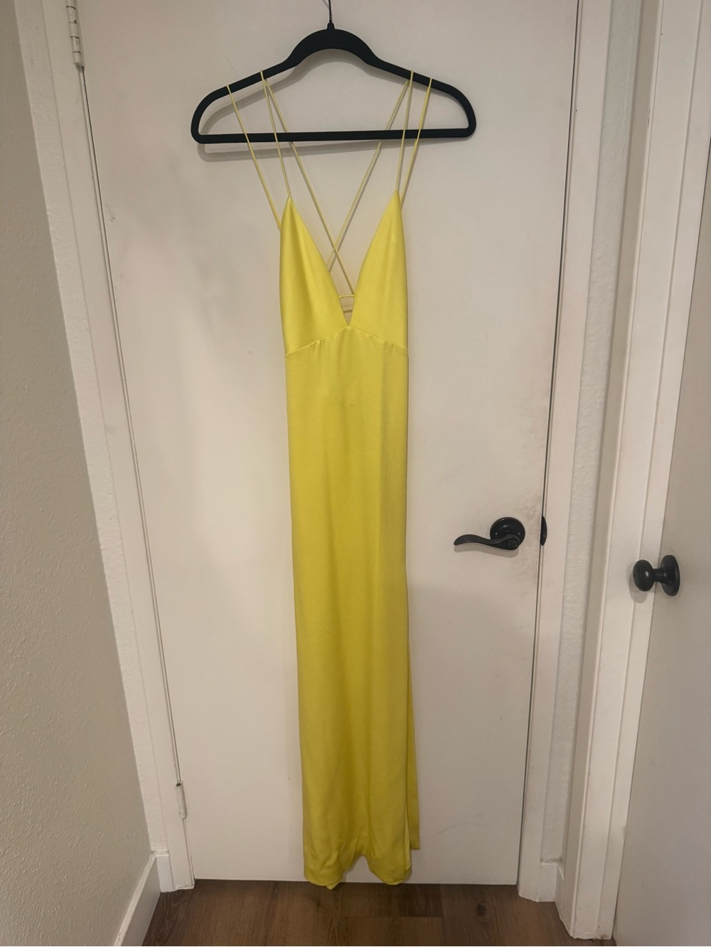 Alice + Olivia Lemon Yellow Strappy Maxi Slip Dress NWT